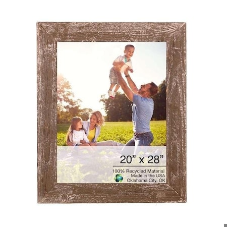 Homeroots 20 x 28 in. Rustic Farmhouse Espresso Wood Picture Frame 386533
